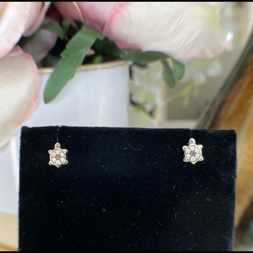 14K Gold Earrings- Turtle